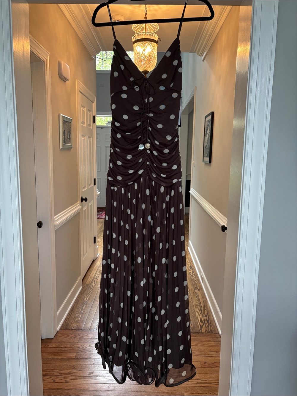 En Saison Brown Polka Dot Maxi Dress Anthropologie - Picture 5 of 9